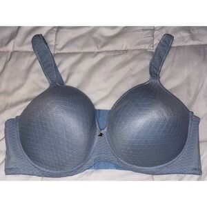 Ashley Stewart Full Figure Butterfly Soft Blue Molded‎ Cup Bra, 44DD